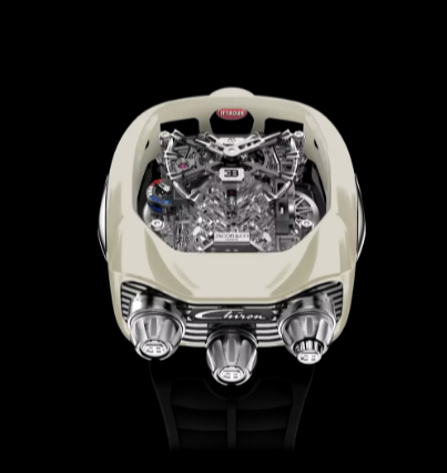 Review Jacob & Co BUGATTI CHIRON TOURBILLON TITANIUM & OFF WHITE CERAMIC (SILVER ACCENTS) BU220.27.AL.UA.A Replica watch